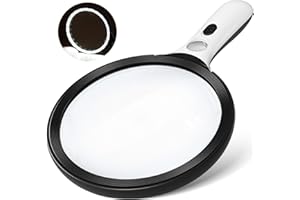 AIXPI Magnifying Glass with Light Large 5" Lens, 20X 30X Handheld Illuminated Lighted Magnifier 24LED 1UV Light for Seniors, Reading, Coins, Jewelry, Close Work