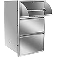 Outdoor Kitchen Drawer Stainless Steel BBQ Triple Drawer Flush Mount for Outdoor Kitchen Island,-17W X 30H X 21D Inch