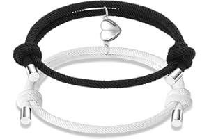 Gisamy Couples Bracelets Matching Bracelets for Couples Boyfriend Girlfriend Best Friend Heart Magnet Mutual Attraction Eternal Love