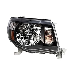 TRQ 2 Piece Headlight Assembly Set Halogen Black