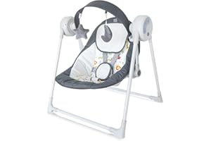 KIDSVIEW Electric Portable Baby Swings for Infants to Toddler with Intelligent Music Vibration Box, Baby Electric Swing for 6-25 lb, 0-12 Months, Folds for Easy Travel, Grey…