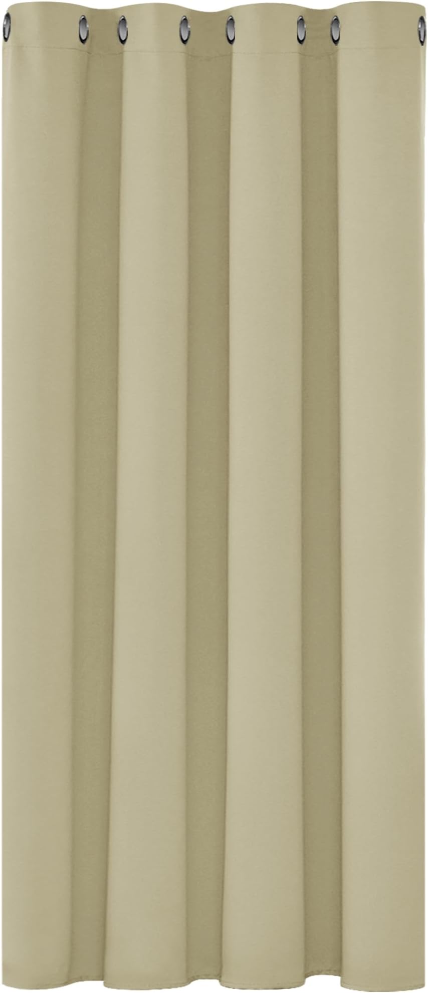 Deconovo Beige Eyelet Curtain 132x138cm Thermal Room Darkening OEKO-TEX
