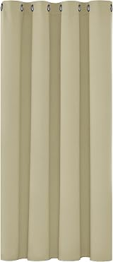 Deconovo Beige Eyelet Curtain 132x138cm Thermal Room Darkening OEKO-TEX