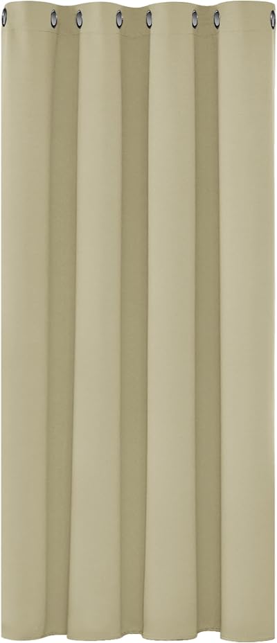 Deconovo Beige Eyelet Curtain 132x138cm Thermal Room Darkening OEKO-TEX