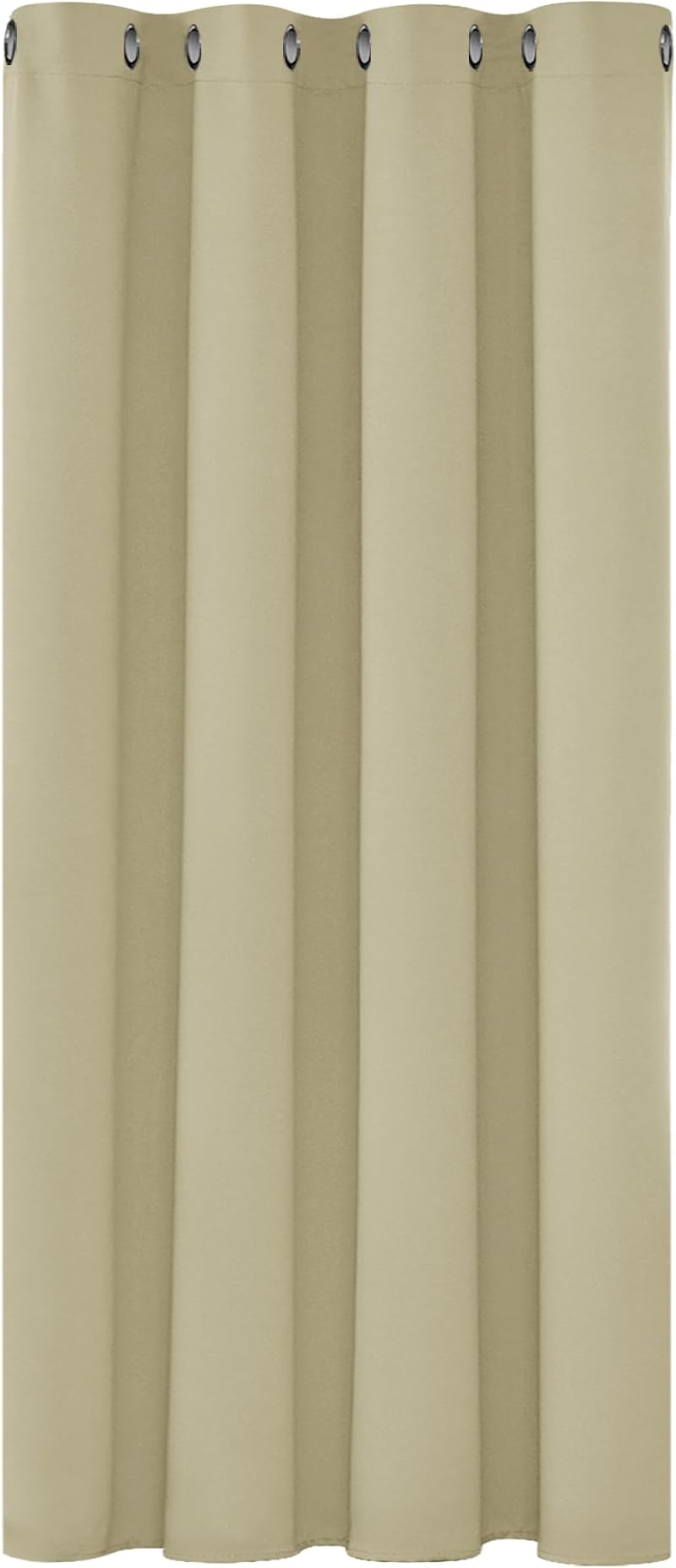 Deconovo Beige Eyelet Curtain 132x138cm Thermal Room Darkening OEKO-TEX