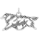 Sterling Silver Shetland Sheepdog Necklace, Gaiting Design, Handcrafted Jewelry For Dog Lovers