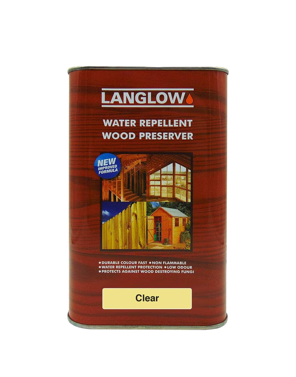 Langlow Wood Preserver Clear 1L - Deep Penetrating Timber Treatment for Structural Wood with Anti Fungal & Rot Resistance — image 1