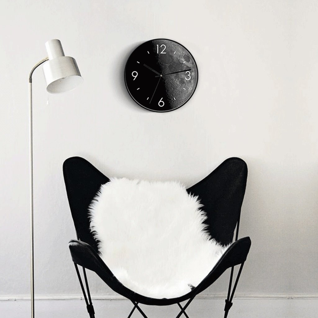 在庫限り 掛け時計 モダンなシンプルな壁時計 ノルディックスタイルのリビングルームのベッドルーム12インチサイレントクリエイティブファッションクォーツアート時計ムーン形状の直径30 5cm Rollsnownow B07f2cbbmw Studioweb Com