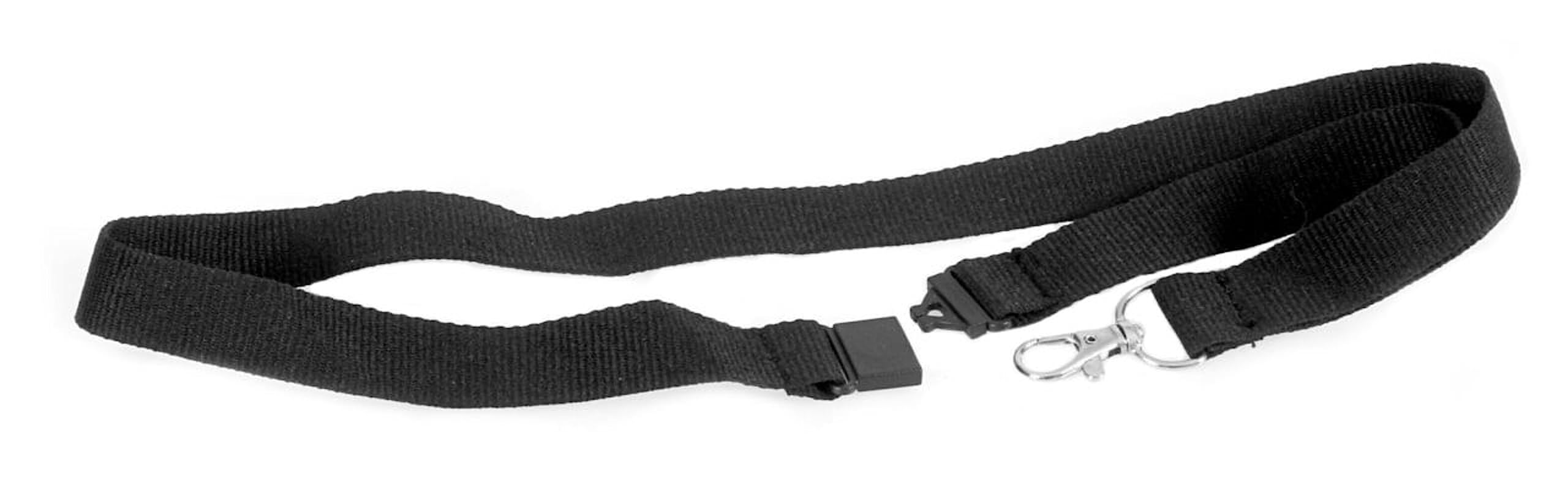 Europel Textile Lanyard, 20mm, with Neck Strap and Metal Clip for ID Badge Holder, 10 Pack, Black, 121275