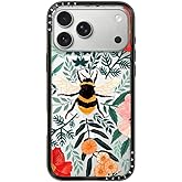CASETiFY Compact iPhone 17 Pro Max Case [Slim and Sleek/Compatible with Magsafe / 4 ft. 2X Military Grade Drop Protection] - Bee in The Flowers - Clear Black