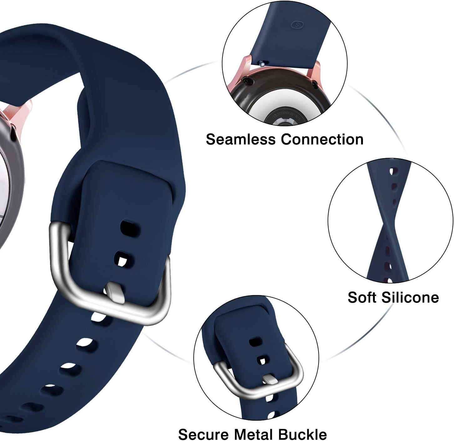 Dirrelo Sport Strap Compatible With Samsung Galaxy Watch Active/Active 2 40mm/44mm - Image 3