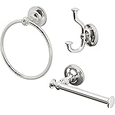 Tavern 3-Piece Kit, Polished Nickel, Toilet Paper Holder, Towel Ring, Robe Hook