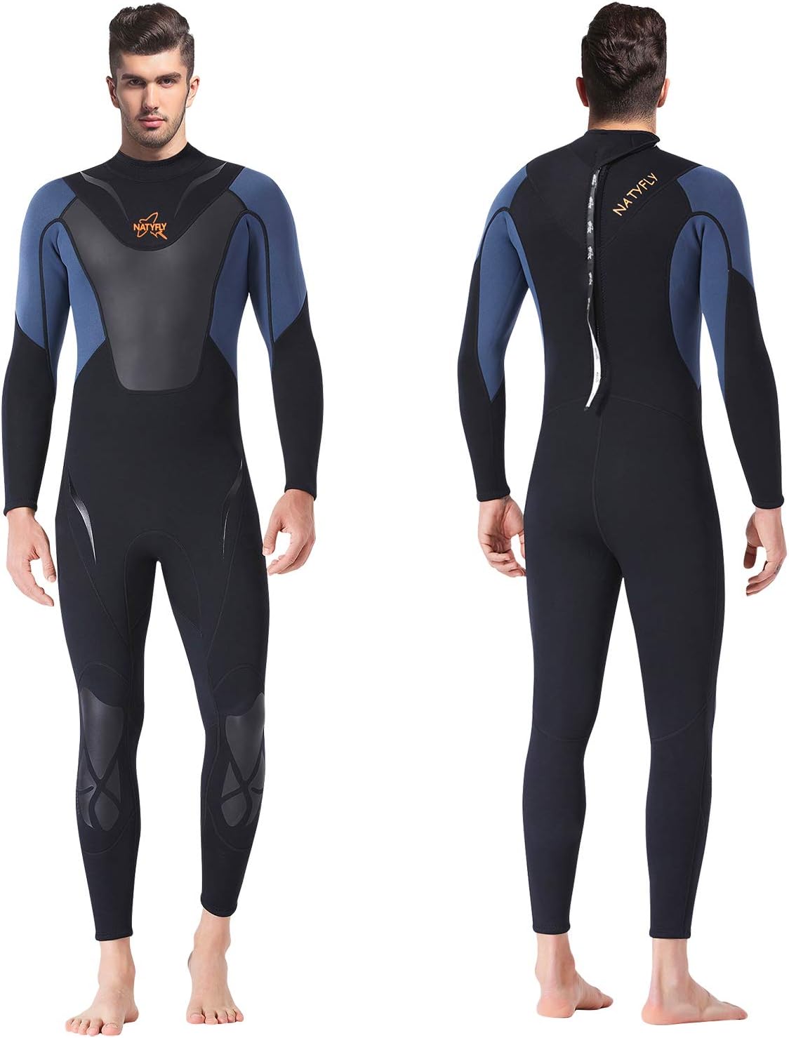 NATYFLY Mens Wetsuit 3mm Neoprene Jumpsuit, Youth Women Full Body Diving Suits for Scuba Surfing Swimming Long Sleeve Back Zip for Water Sports: Sports & Outdoors