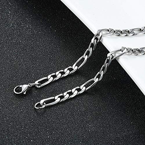 CHISMORL 16"36" Long Stainless Steel Figaro Chain Necklaces Various