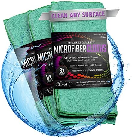 Glacier Microfiber Cleaning Cloth Safely and Easily Cleans Any Surface Green 3 Large 24X16