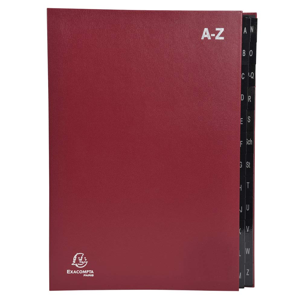 Exacompta - Ref. 57225E - 1 Ordonator economic rigid sorter 24 alphabetical compartments - 24x34cm - Red
