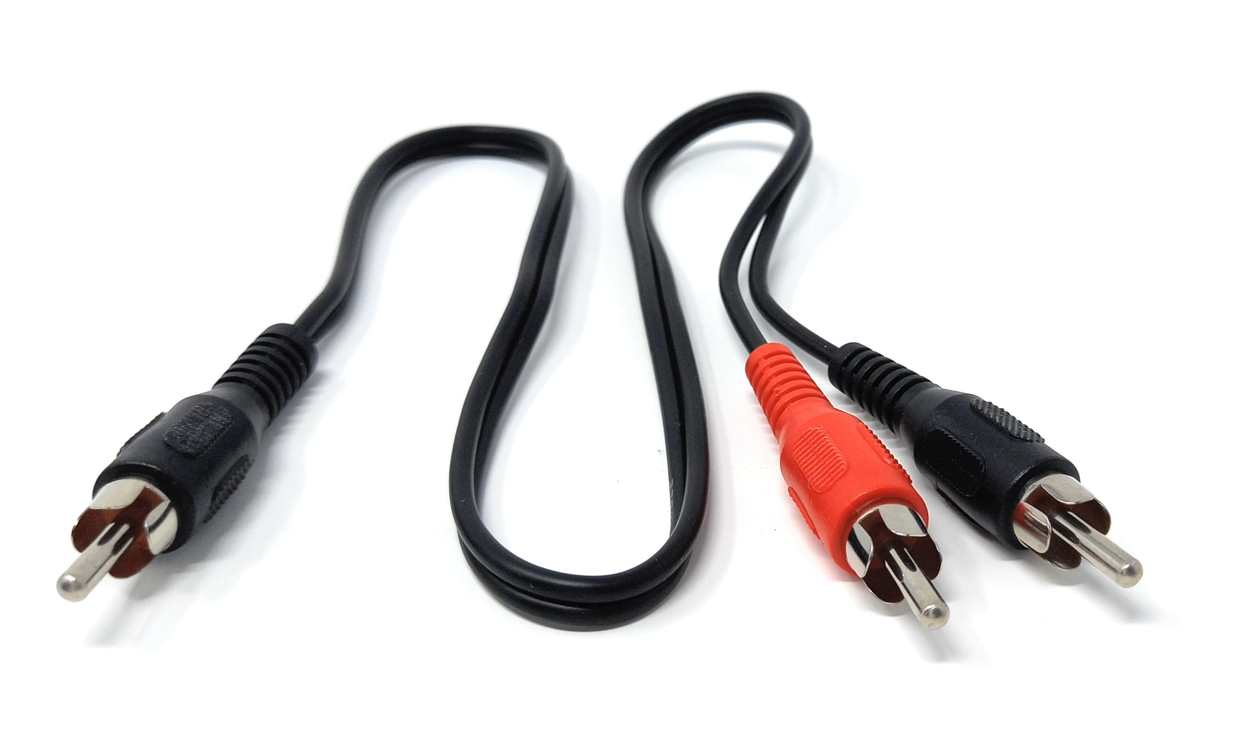 DRUT 50cm Single RCA Phono Plug to Twin 2 x RCA Phono Plugs Y Splitter, Combiner Cable 1.6ft