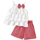 KIDLAGA Toddler Baby Girls Clothes Summer Outfits Fruit Print Bow Camisole Top and Casual Shorts 2-piece Summer Clothing Set