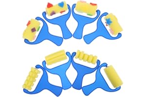 STOBOK 8Pcs Paint Brushes for Kids, Drawing Sponge Roller Brush Kids Paint Graffiti DIY Tool Sponge for Creative Fun and Finger Painting