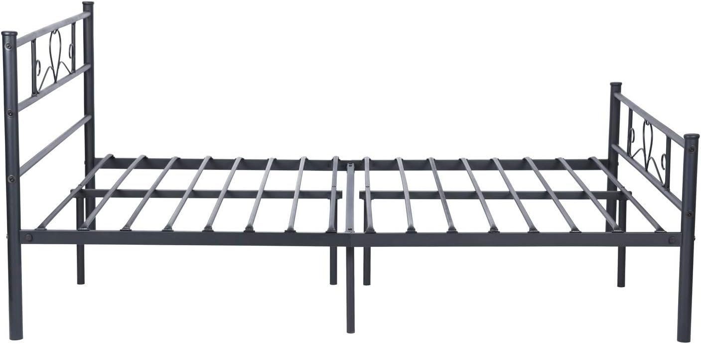 90 X 190cm Lit Fer Forge Avec Sommier A Lattes Pour Enfant Adult Noir Cadre De Lit 1 Place Liepu Lit Simple En Metal Cadres De Lit Chambre A Coucher