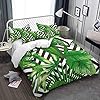FAITOVE Hawaii Tropical Palm Tree Duvet Cover 3 PCS Green Leaves Bedding Cover 100% Microfiber, Full Size (No Comforter) 61hzQNvS8qL