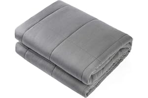 Waowoo Adult Weighted Blanket Queen Size (15lbs 60"x80") Heavy Blanket with Premium Glass Beads, (Dark Grey