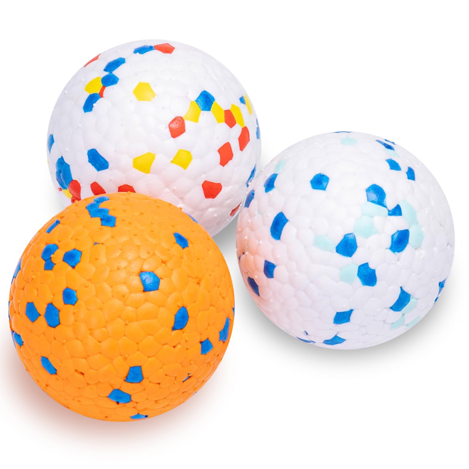 Nobleza 3 Pack Dog Balls Toys, Indestructible Dog Ball Toy, Nature Rubber High Bounce Solid Dog Balls for Throw and Fetch, Durable Floating Interactive Dog Toys, Medium, D6.3cm/2.48''