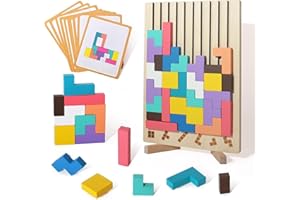 Wooden Blocks Puzzle Brain Teasers Classic Game Wood Tangram Shape Jigsaw Puzzles Montessori STEM Educational Toys Gift for K