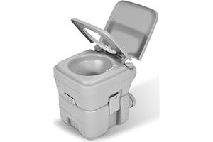 YITAHOME Portable Toilet, Camping Toilet, Travel RV Toilet, 5.3 Gallon Detachable Waste Tank Portable Toilet for Camping, Hiking, Hunting, Boating, Gray