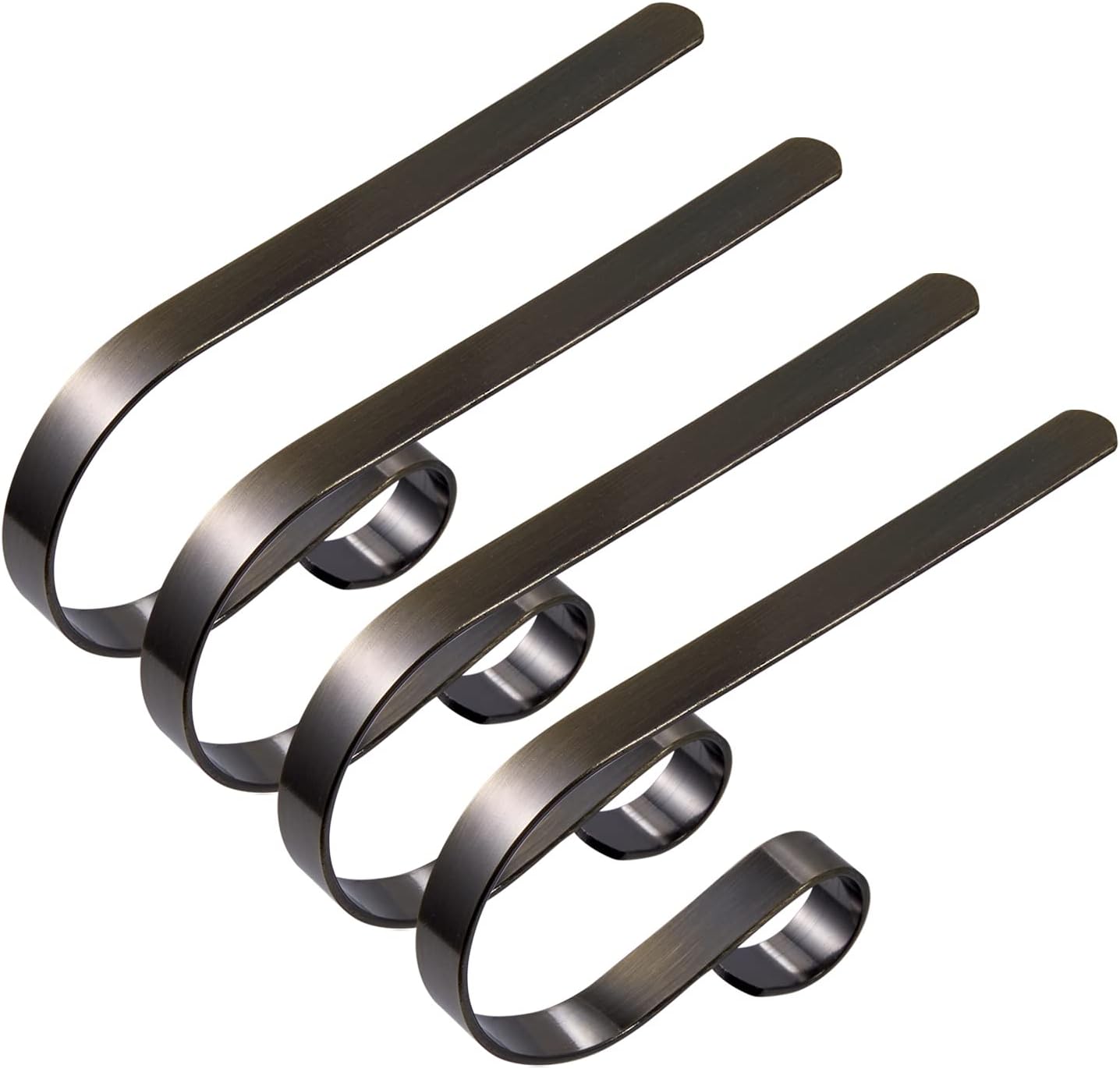 Stockings & Holders - Abaokai 4 Pack Christmas Stocking Holders Metal Mantel Lightweight Adjustable Stocking Holder No-Slip Stocking Hangers for Christmas Party Decoration, Bronze