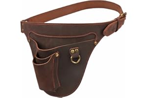 TOURBN Tourbon Genuine Leather Florist Tool Belt Bag Gardener Farmer Tools Holster Waist Pouch Electrician Carpenter Organizer Kit 3 Pockets (Brown, 42 inches)
