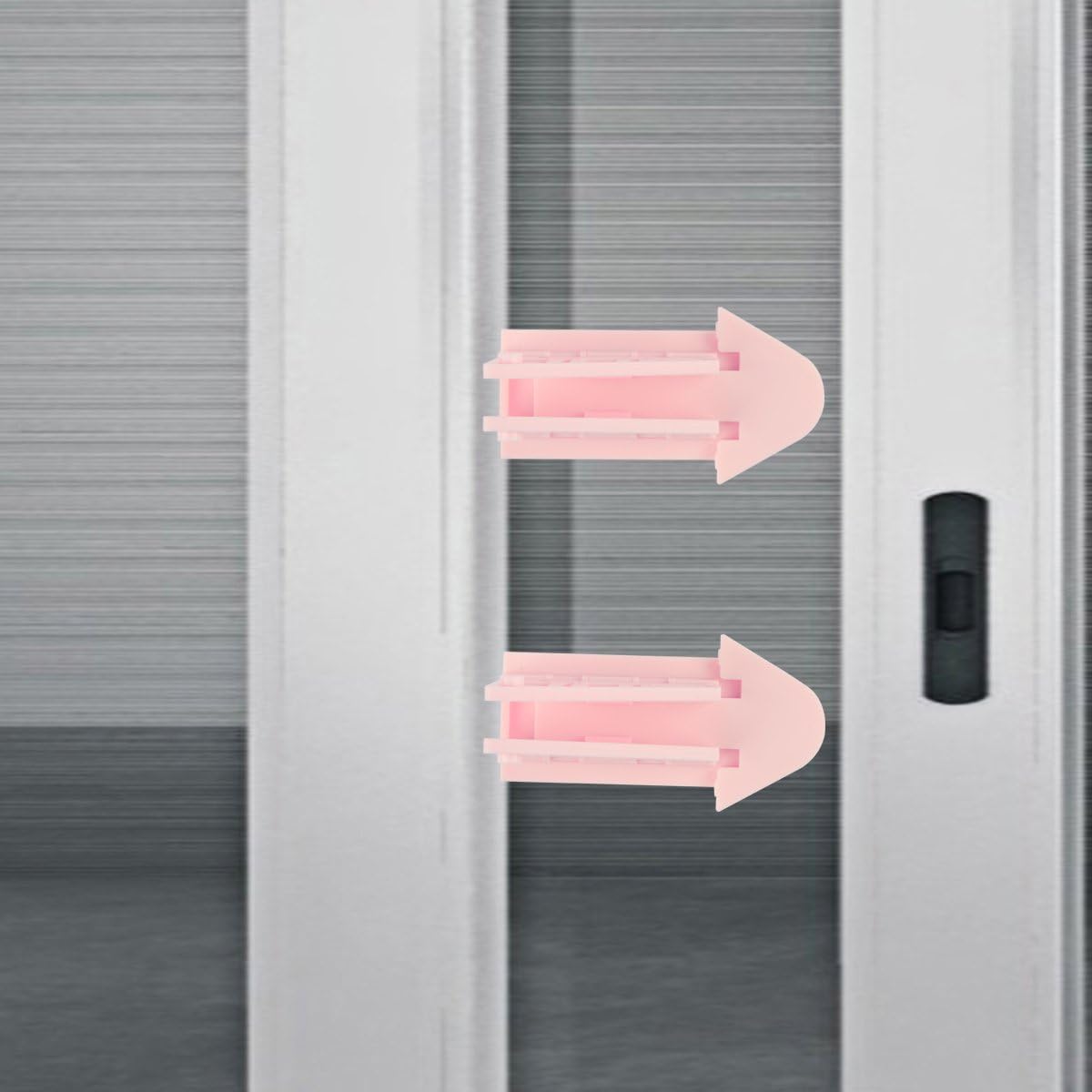 YutaoZ 5 Pack Sliding Door Lock for Child Safety, Wedge Lock for Closets, Patio, Windows, Glass (Pink)