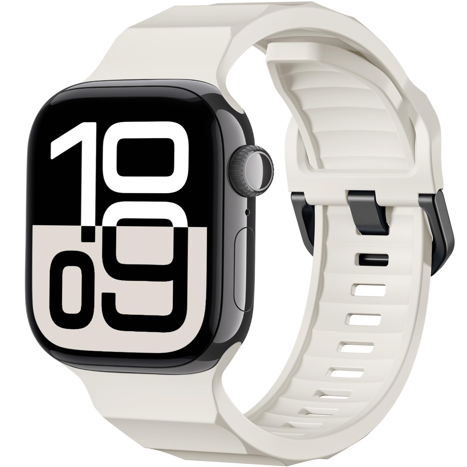 Maledan Band Compatible with Apple Watch Bands 38mm 40mm 41mm 42mm 44mm 45mm 46mm 49mm Women Men, Sport Wristband Replacement Strap for Apple iWatch Series 11 10 9 8 7 6 5 4 3 SE Ultra 2, Starlight