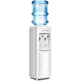 Safeplus Top Loading Water Cooler Dispenser, Hot & Cold Freestanding Water Cooler, Holds 3 or 5 Gallon Bottles Perfect for Ho