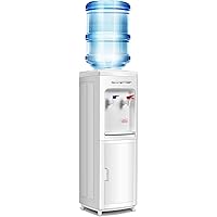 Safeplus Top Loading Water Cooler Dispenser , Hot & Cold Freestanding Water Cooler , Holds 3 or 5 Gallon Bottles Perfect…