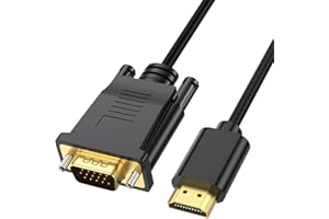HDMI to VGA Cable 6 Feet, 1.8M HDMI to VGA (Male to Male) 1080P HD Video Cord Compatible for Computer, Desktop, Laptop, PC, M