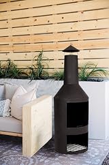 Garden Mile Large Steel Chiminea Wood Burner Outdoor Heater Fire Pit Black 135cm view 3
