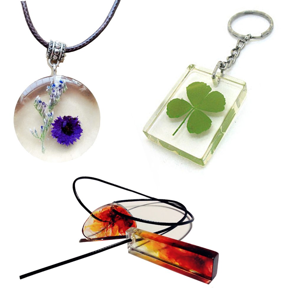 Jatidne Silicone Resin Moulds for Jewellery Making Epoxy Resin Moulds 16 Designs with Hanging Hole Jewellery Moulds for Resin DIY Craft