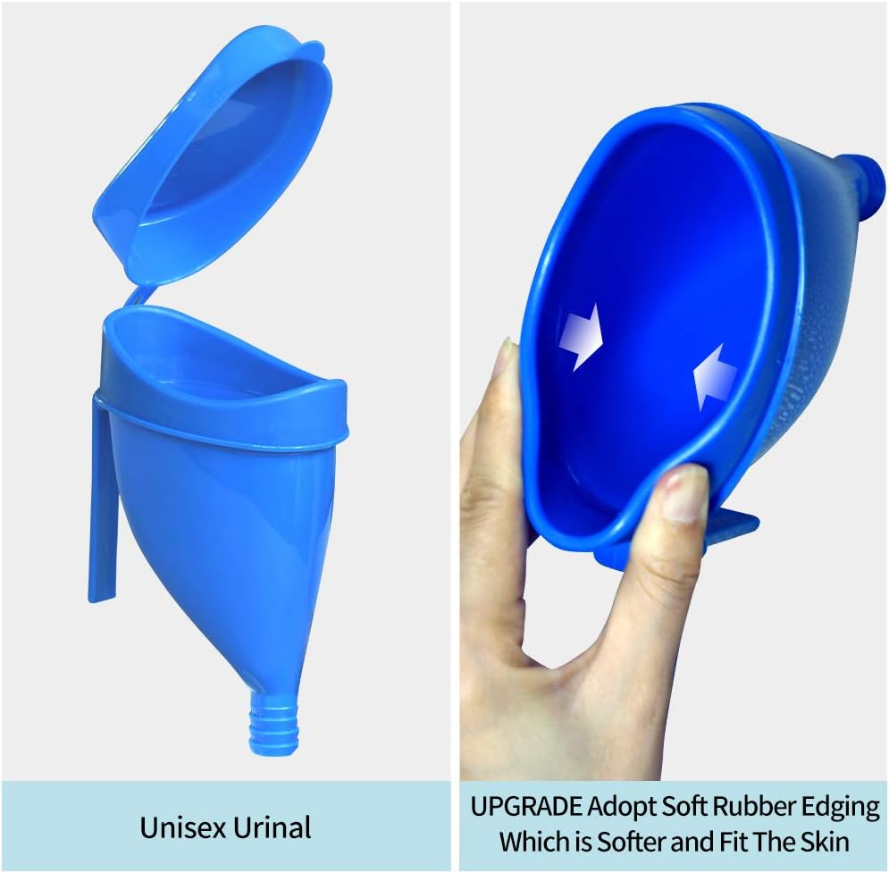 [ 2020 Upgrade - Unisex Urinal ] Seneme 2000ML Female Urinals Portable Urinal for Women & Men Hospital Home Camping Car Travel Bedside Urinals for Men Spill Proof with Lid and Long Tube (Blue): Health & Personal Care