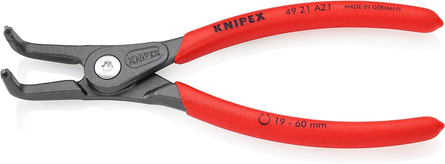 KNIPEX Precision Circlip Pliers for External Circlips on Shafts Self-Service Card with Non-Slip Plastic Coating 165 mm, 49 21 A21 SB