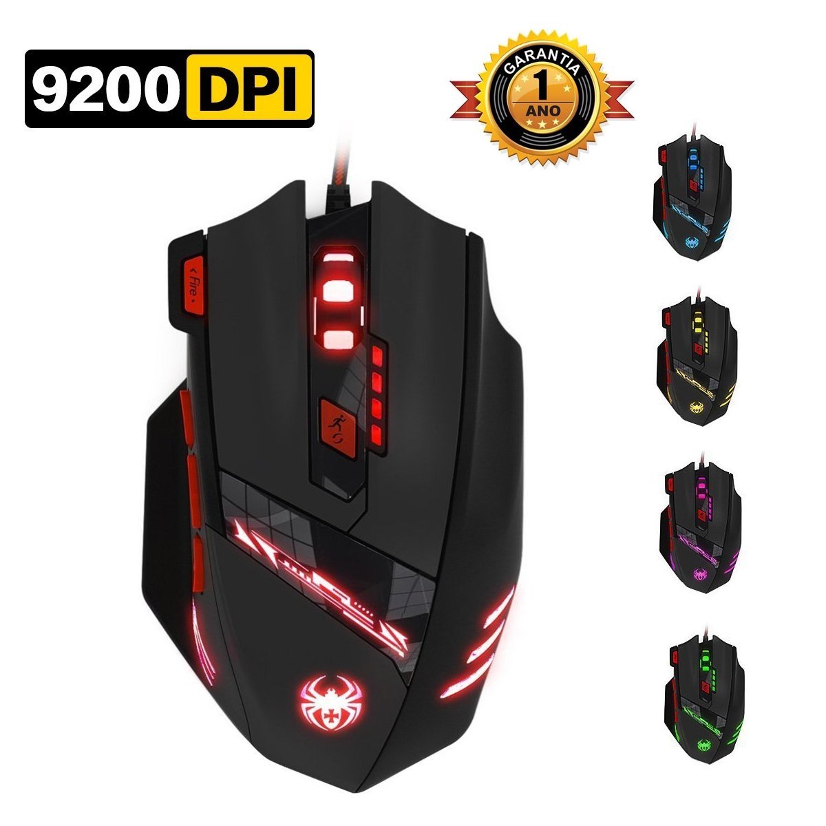 Raton USB para PC Gaming CORVIK con DPI incluye MANUAL Español color