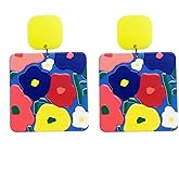 CIBIRICH Acrylic Earrings for Women Multicolor Resin Earrings Statement Dangles Drop Earrings
