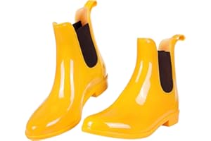 Evshine Women's Short Ankle Rain Boots Lightweight Chelsea Rain Boots Rubber Waterproof Booties