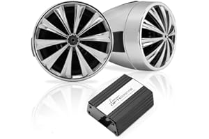 Pyle 700 Watt Weatherproof Motorcycle Speaker and Amplifier System w/Two 3 Inch Waterproof Speakers, AUX in - Handlebar Mount