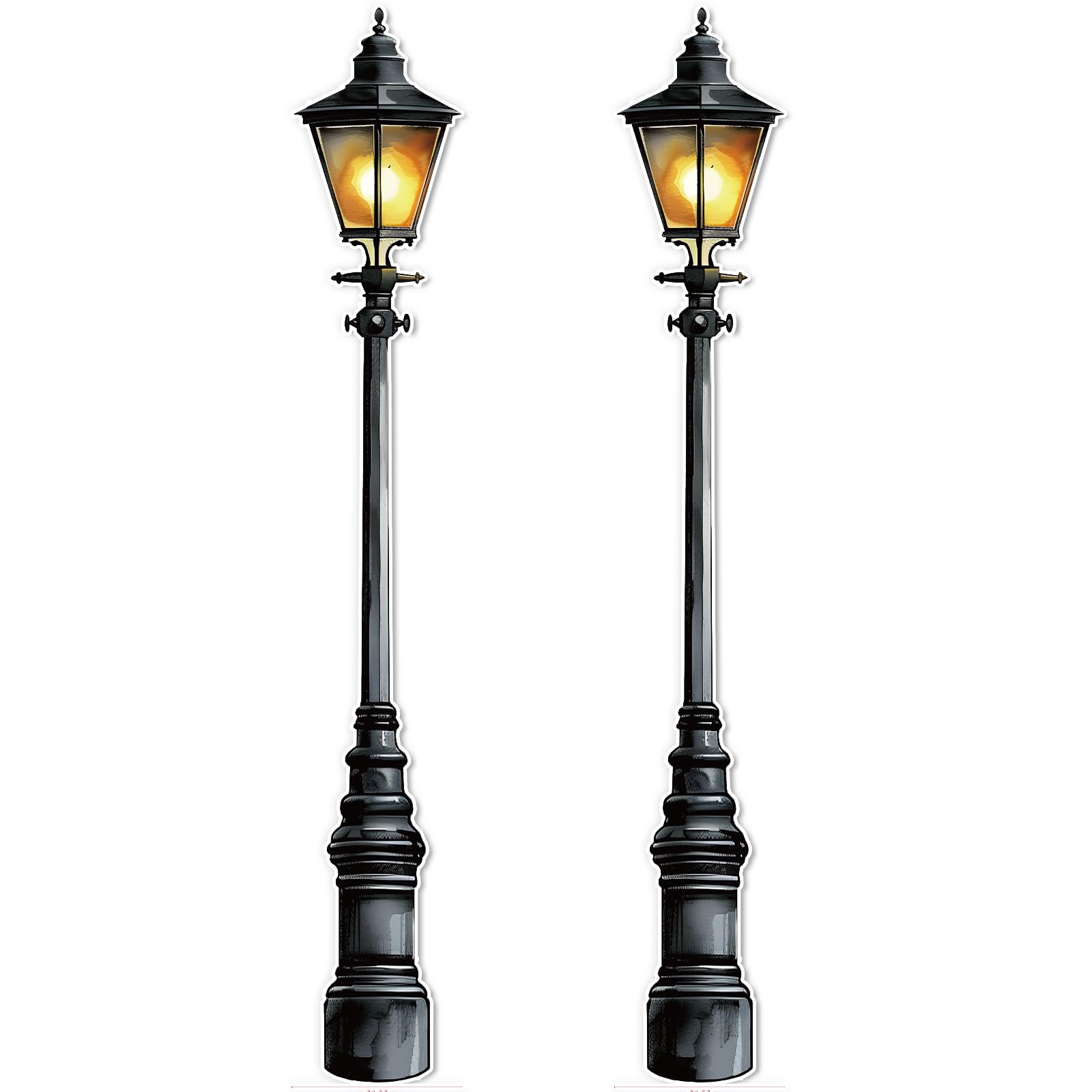 Photo 1 of Honoson 2 Pcs 6' Tall Mardi Gras Lamp Post Cardboard Cutouts Large Lamppost Photo Props New Orleans Carnival Street Light Wall Decorations for Masquerade Wall Backdrop Party Supplies