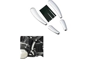 XFMT Chrome 4PCS Curved Swingarm Frame Insert Set Compatible with Harley Softail Models 2008-2017