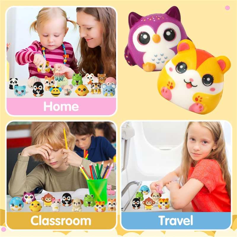 24PCS Party Favors for Kids - Cute Animal Squishy Toys Bulk for Grandkids Stocking Stuffers for Kids Pinata Stuffers Birthday Gifts for Boys & Girls Classroom Prizes