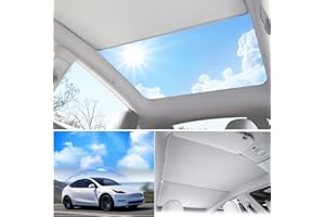 NANAHOLY 2025 Sunshade for Tesla Model Y 2024 - Foldable, No Sagging, Compatible with Tesla Y Accessories 2023 2022 2021, not fit for New Model Y 2025 Juniper (Light-Gray)
