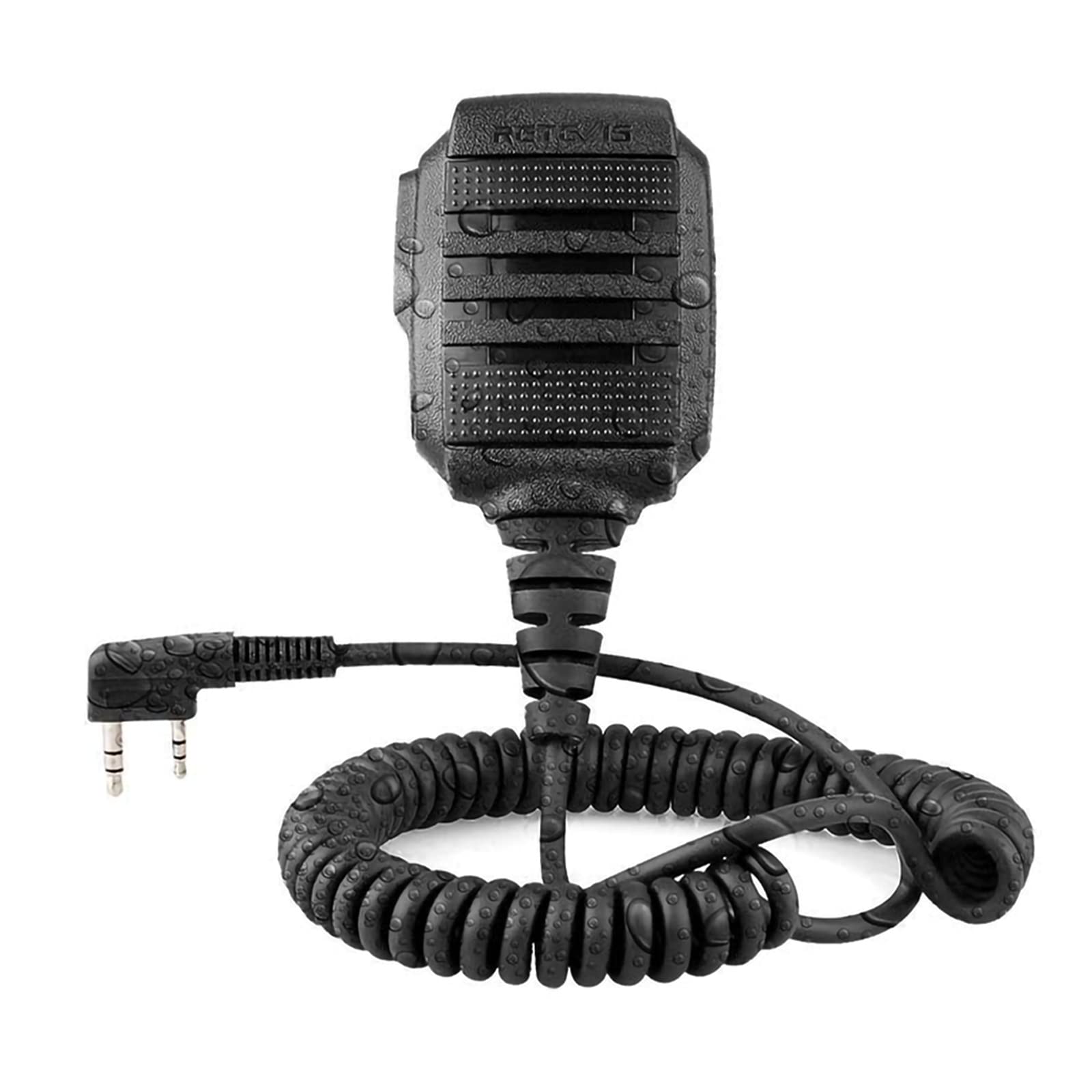 Retevis RS114 Two Way Radio Speaker Microphone, IP54 Waterproof 2 Pin Mic, Compatible with Walkie Talkie RT24 RT27 RT617 RB629 Baofeng BF-888S UV-5R Kenwood WOUXUN TYT HYT (1 Pcs)