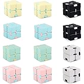 12 Pcs Infinity Cubes, Fidget Sensory Toy for Passing Time, Mini Magic Puzzle Flip Toy for ADHD, Flip Cube for Stress & Anxie